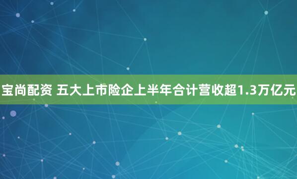 宝尚配资 五大上市险企上半年合计营收超1.3万亿元